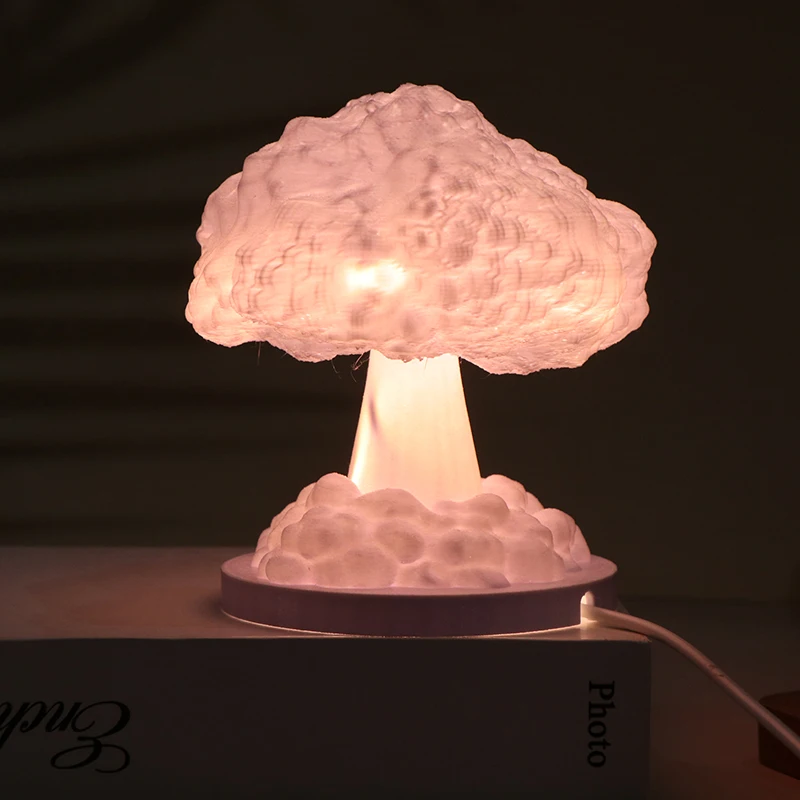 Lámpara de mesa con explosión de nube de setas 3D, explosión Nuclear, bomba atómica, modelo de luz, arte de simulación creativo, lámpara de escritorio, lámpara USB