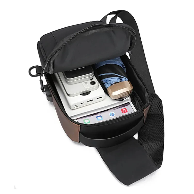 Polarshe Heren Borsttassen Met Usb Waterdichte Oxford Stof Mannelijke Schouder Crossbody Tas Multifunctionele Grote Capaciteit Reistassen