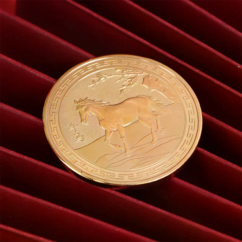 1 قطعة الصينية 2026 سنة الحصان عملات محظوظ الحيوان الحصان تحصيل عملات 45 مللي متر الحديد جمع السنة الجديدة تذكارية عملة #2