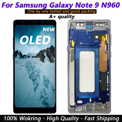 OLED For Samsung Galaxy Note 9 LCD Display Touch Screen Digitizer Note9 N960F N9600 N960U With frame Screen assembly replacement