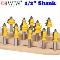 1PC 6.35 12.7mm Shank Architectural Cemented Carbide Molding Router Bit Trimming Wood Milling Cutter for Woodwork   Power Tools