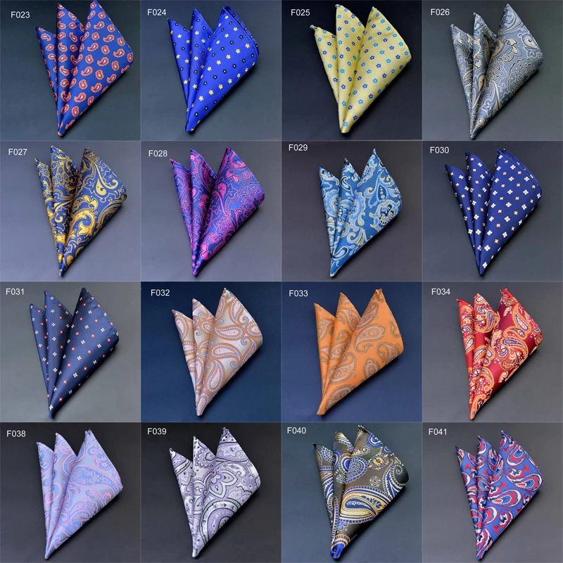 41 Colors Men's Handkerchief Plaid Dot Paisley Hankies Hanky Business Pocket Square Chest Towel 25*25CM