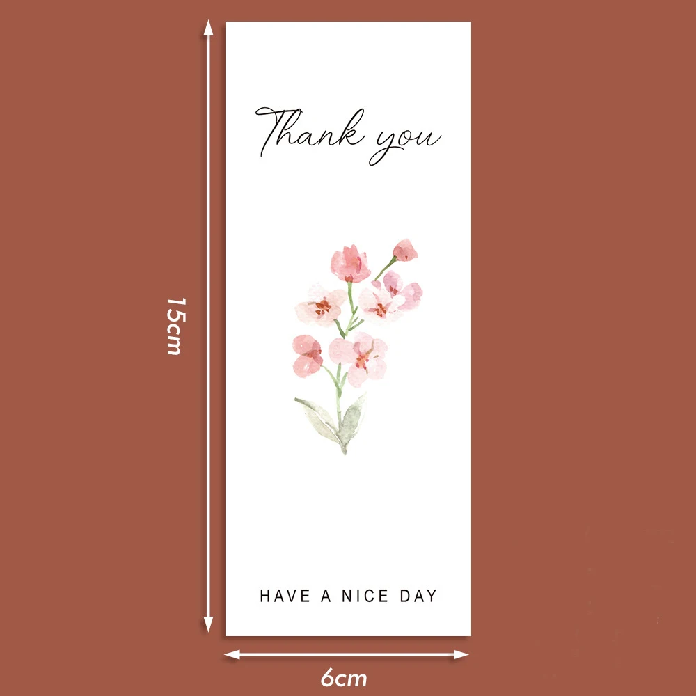 50pcs/roll Thank You Stickers For Envelope Sealing Labels Stationery Supplies Handmade Wedding Gift Decoration Sticker 6x15cm