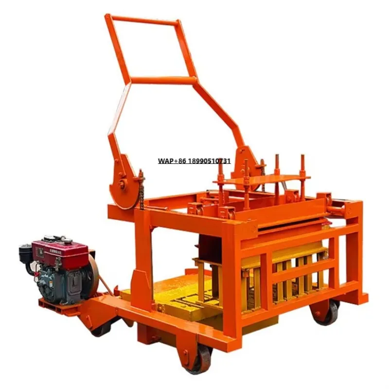 QT40-3A Small Hydraulic Mobile Concrete Brick Laying Machines Moving Block Production Machine