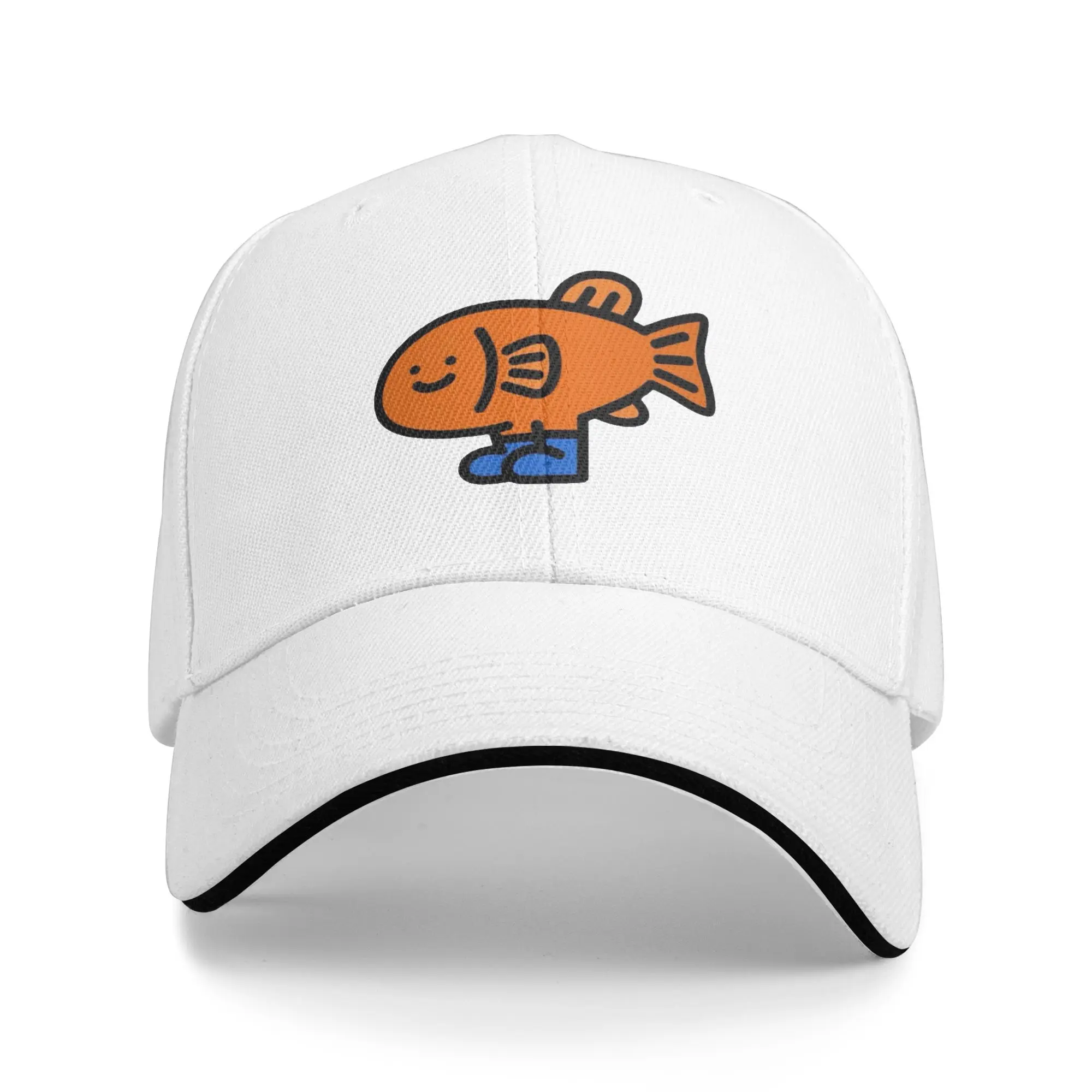 Cute Smiling Fish Character with Blue Boots Gift For Children Men Women A Baseball Cap Hat