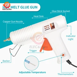 120W DIY Hot Melt Glue Gun 11mm Glue Stick Industrial Mini Adjustable Temperature Glue Guns Thermo Electric Repair Heat Tools