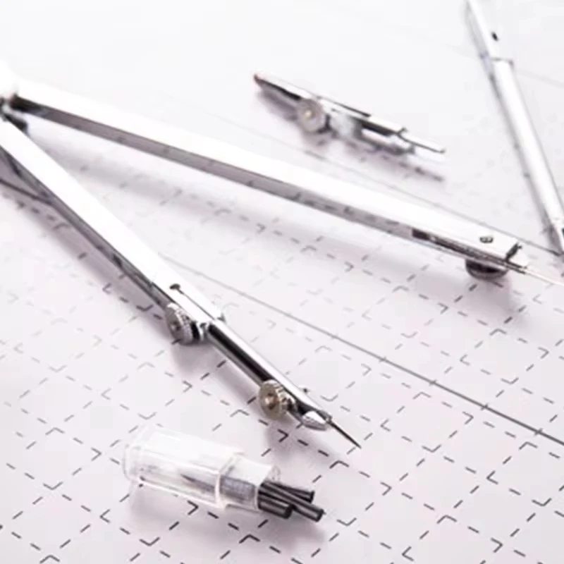 Stainless Steel Multifunctional Drafting Drawing Compass/Lead Core Math Geometry Circles Tool Durable Supplies 8600 / 8601