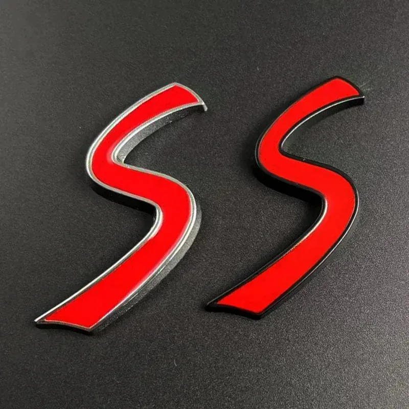 3d Metal Red Logo S Emblem Letters Car Trunk Badge For Cooper S R56 R50 R53 R52 R57 F56 F55 R60 S Sticker Accessories