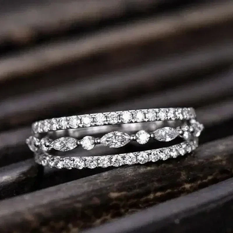 2026 Newly Fancy Women Finger-rings with Dazzling White Cubic Zirconia Wedding Marriage Party Ring Fashion Jewelry Drop Ship
