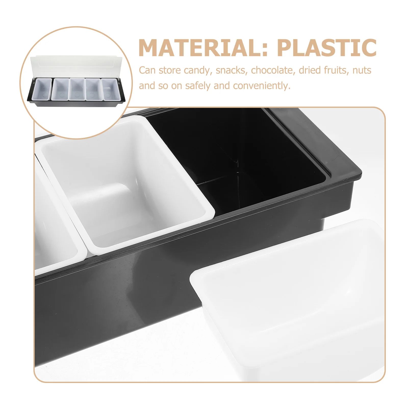 

Compact Plastic Dried Fruit Dish Multiple Storage Areas for Snacks Nuts Chocolate Party Serving Serving Trays for Party