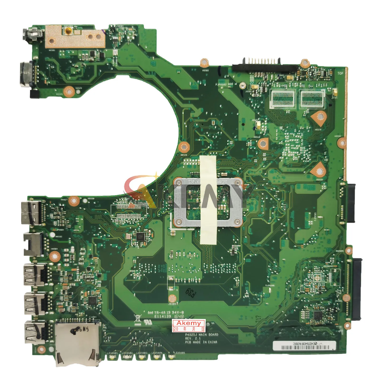 P452S Notebook Mainboard For ASUS PX453S PRO452S P452SJ PE453S P452S P452SA Laptop Motherboard With Celeron CPU 108% tests OK