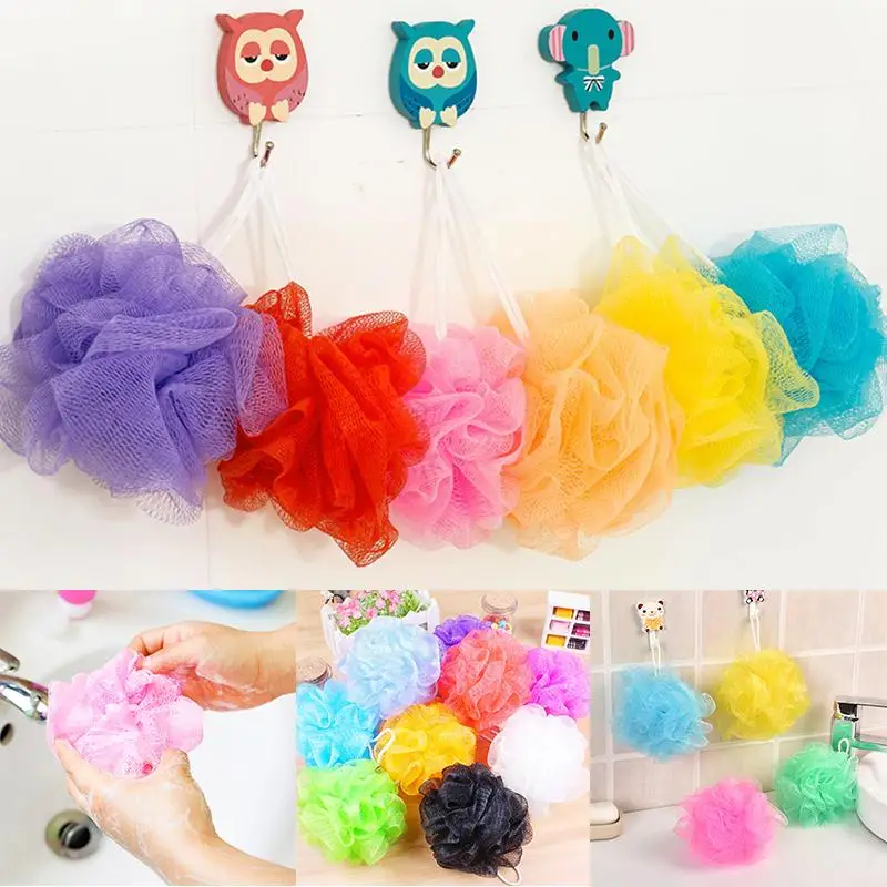 1 Pcs Flower Bath Ball Bath Tubs Towel Scrubber Mesh Bath Rub Cleaning (Color: Shower Body T6B1 Multicolor) Brush H8U8