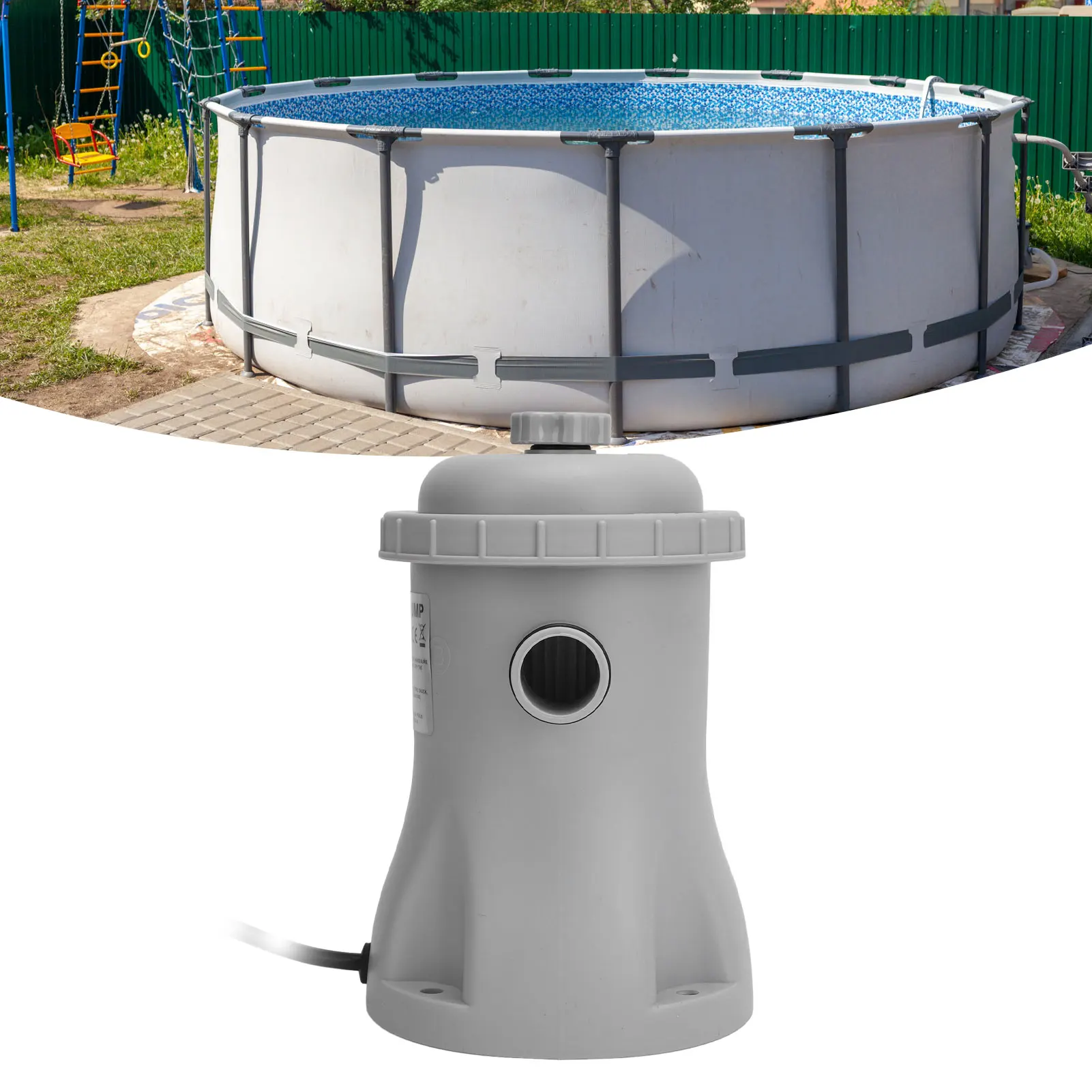 ชุดปั๊มกรองสระว่ายน้ำแบบเป่าลม ประหยัดพลังงาน สำหรับสระว่ายน้ำขนาด 330 แกลลอน พร้อมไส้กรองแบบใส ปั๊มกรองไฟฟ้า ABS สำหรับใช้ในครัวเรือน