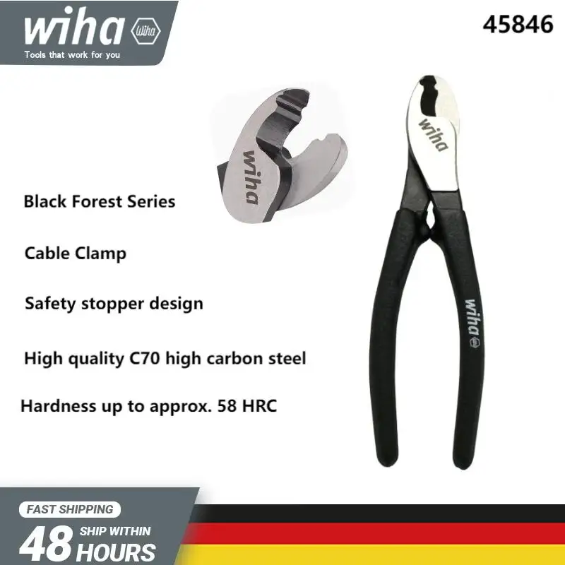 

WIHA 45846 Black Forest Cable Cutter 7 Inch Cr-v Wire Cable Crimping Stripping Plier Electrician Repair Hand Tools