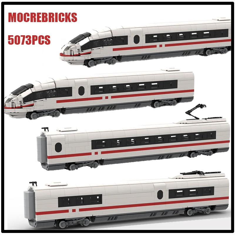 

City High-speed Railway DB BR 406 MOC Building Blocks Passenger Express Train Assembly Model DIY Bricks Toy Children's Gift