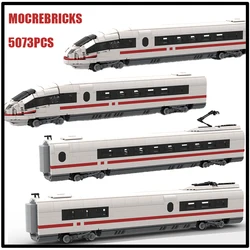 City High-speed Railway DB BR 406 MOC Building Blocks Passenger Express Train Assembly Model DIY Bricks Toy Children's Gift