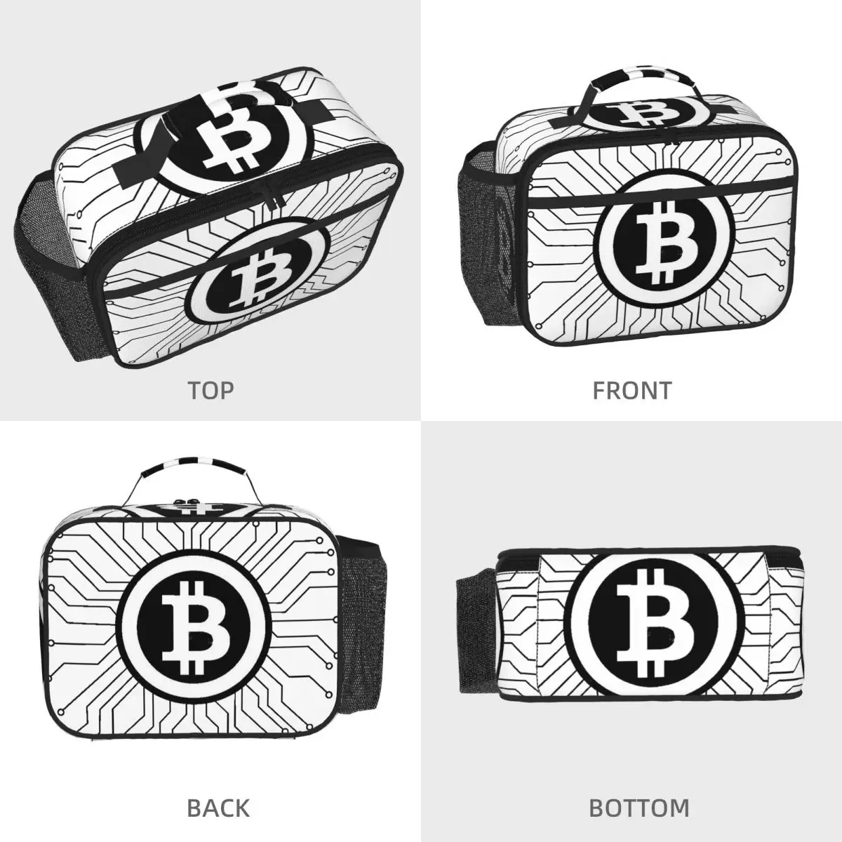 Bitcoin BTC Crypto Currency Insulated Lunch Bag for Women Kids Leakproof Food Boxes Thermal Lunch Box Tote
