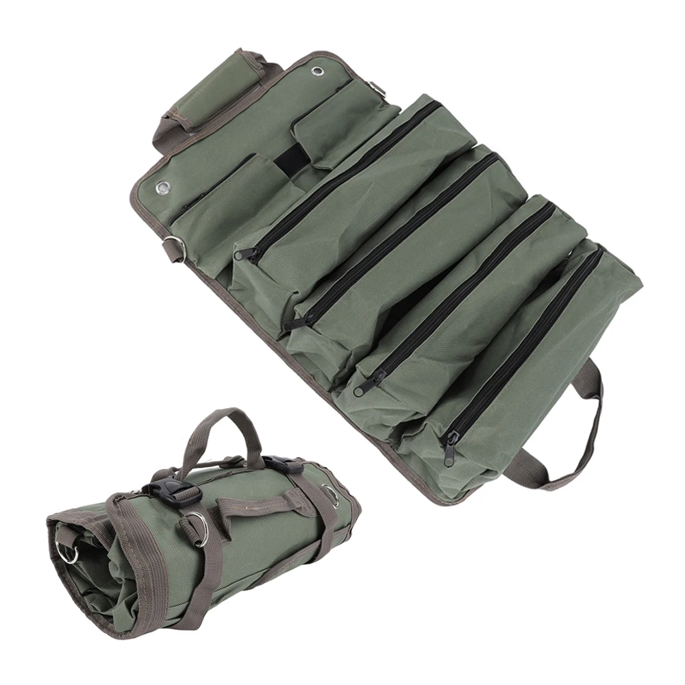 オックスフォード生地ロールツールバッグ多目的オーガナイザーバケツハンドバッグカーキットラップロール収納ケースツールオーガナイザー