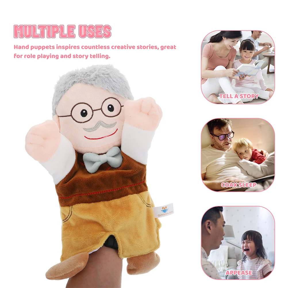 2 pezzi personaggio burattino a mano gioco di ruolo giocattolo Storytime figura puzzle fai da te per bambini peluche cotone incollaggio educativo