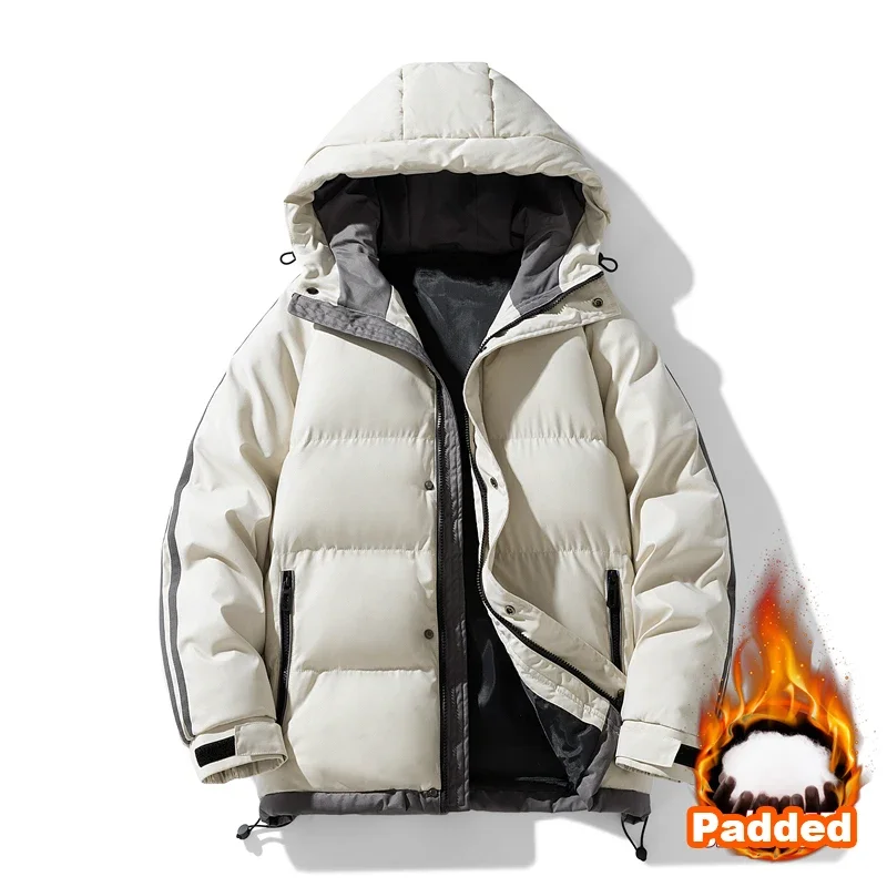 

Men Winter Cotton Jacket Warm Comfortable Padded Thickened Down Jackets Parkas Outerwear Sportswear Puffer Thick Warm Snow Coat