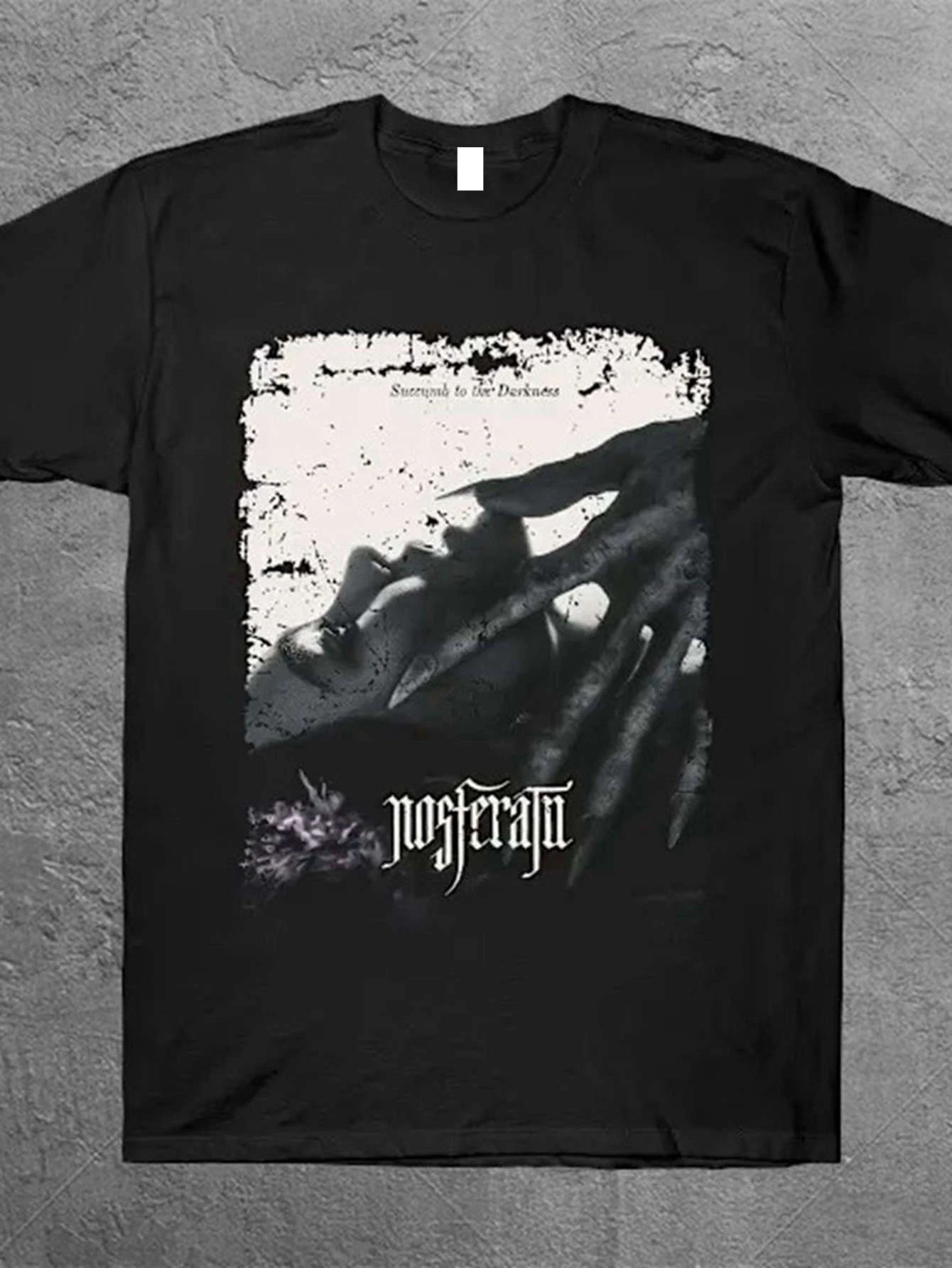 Men'S Vintage Vampire Nosferatu Horror Movie Graphic T-Shirt Heavyweight GSM Loose Fit Shirt Distressed White Print All-Season