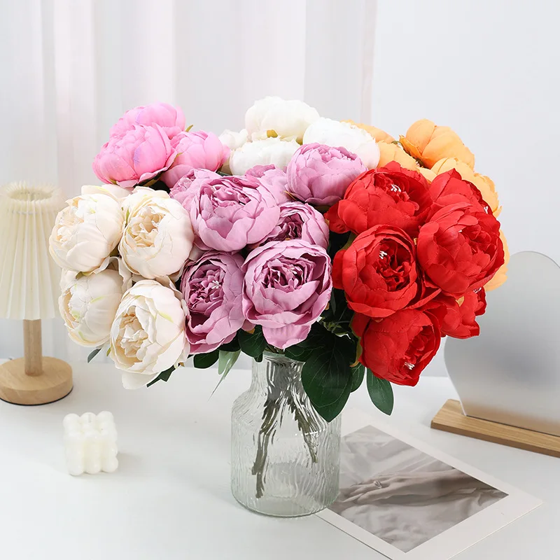 

43CM Artificial 7-head Peony Garden Floral Material for Home Decoration Wedding Setting and A Large Bouquet of Silk Flowers