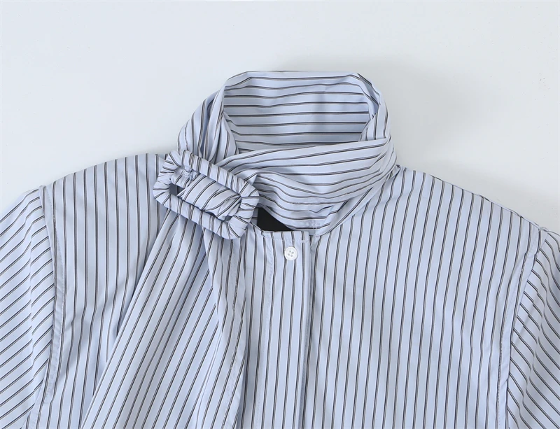 Guobioziy Women's Striped Button-Up Shirt 2026 Spring-Autumn New Model French Daily Street Casual Fashion Trend Light Luxury