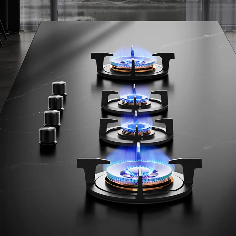 Premium Built-in Gas Cooktop 4-Burner 5.2KW Copper Flame Failure Protection Panel-Ready for Custom Kitchen