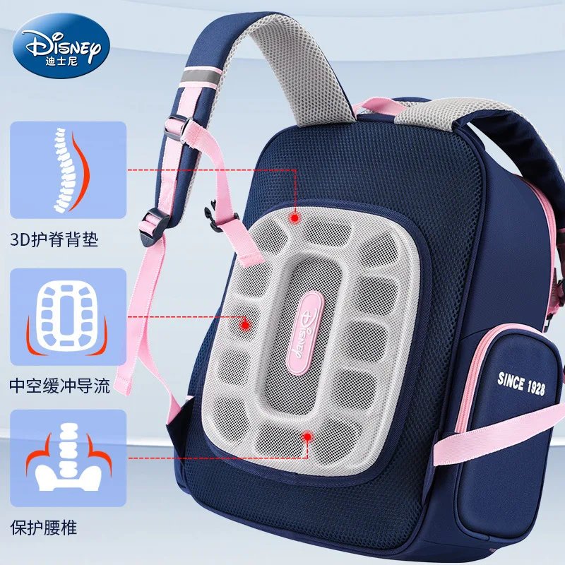 Disney New Minnie School Bags For Girls Grade 1-4 Primary Student Shoulder Orthopedic Backpack Large Capacity Kids Gifts Mochila