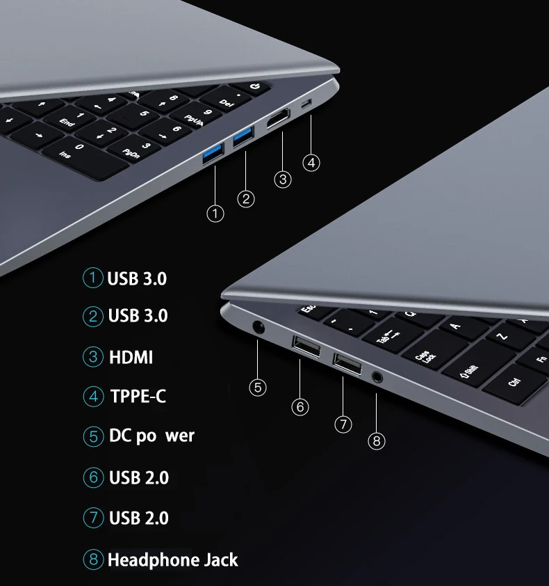 Core I9 15.6 Cal Laptop do gier 8G/16GB/32G DDR4 1TB/2TB SSD podświetlana klawiatura odcisk palca odblokuj ekran IPS Netbook TYPE-C Wifi