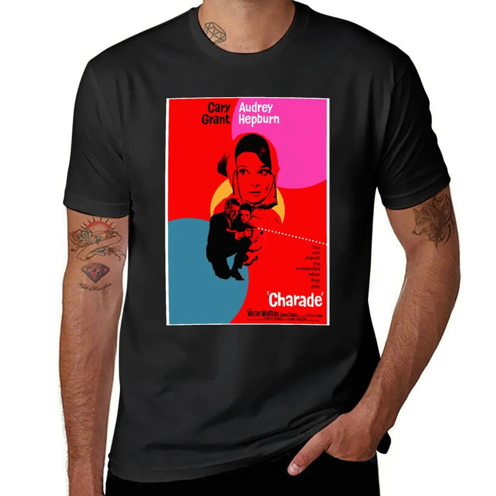 Charade (1963) - Movie poster design T-Shirt vintage summer clothes mens t shirts casual stylish