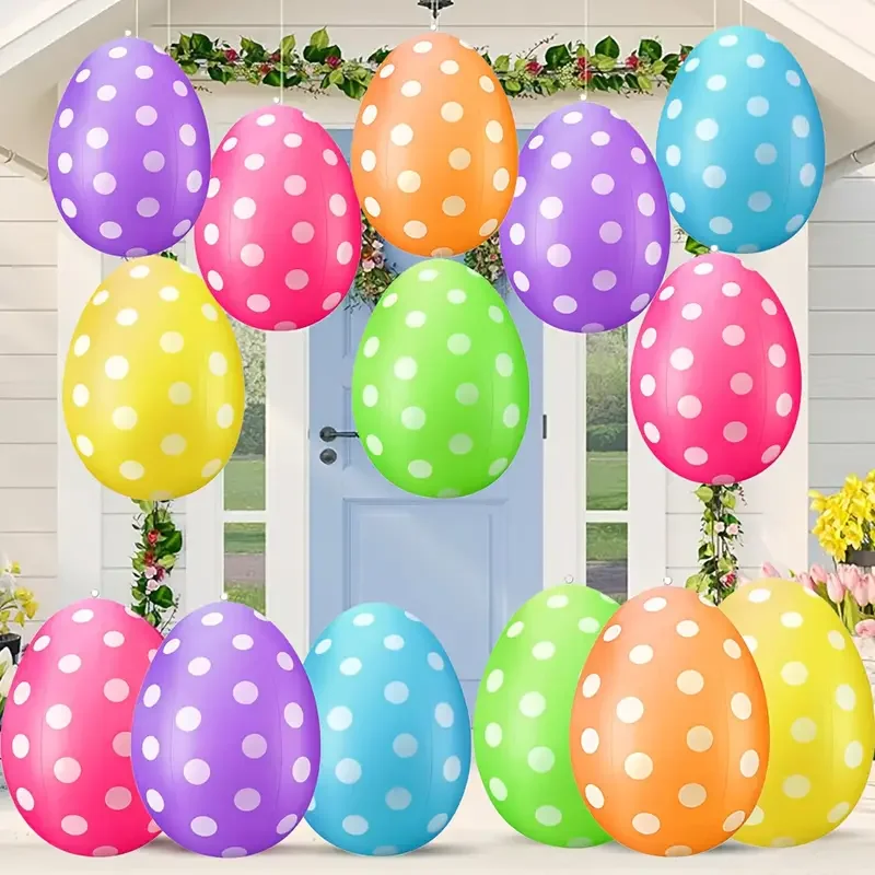 20 inch inflatable Easter egg decoration - the key to joyful festivals, colorful Easter egg decorations for courtyards, lawns, g