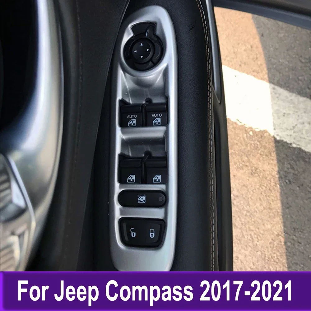 

Car Interior Accessories Window Lifter Switch Cover Armrest Panel Trim Car Styling For Jeep Compass 2017 2018 2019 2020 2021