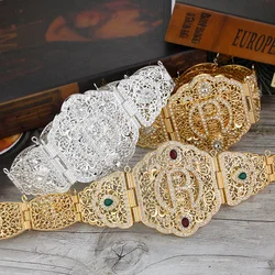 Gold Color Moroccan Kaftan Belt R for Women Metal Algeria Waist Chain Europe Bride Wedding Banquet Caftan Body Jewelry