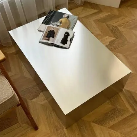 AG-Moder Art Deco Stainless Steel Rectangle Side Table for Living Room Home Decor@ image 4
