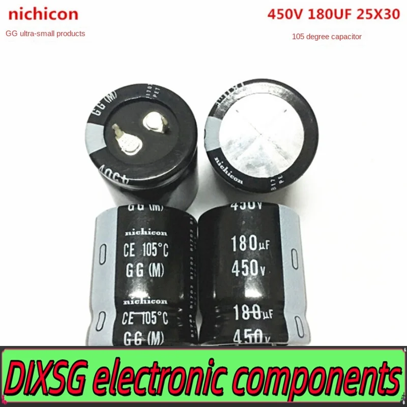 

DIXSG (1PCS) 450V180UF 25X30 high voltage electrolytic capacitor nichicon 450V 180UF 25*30 GG series