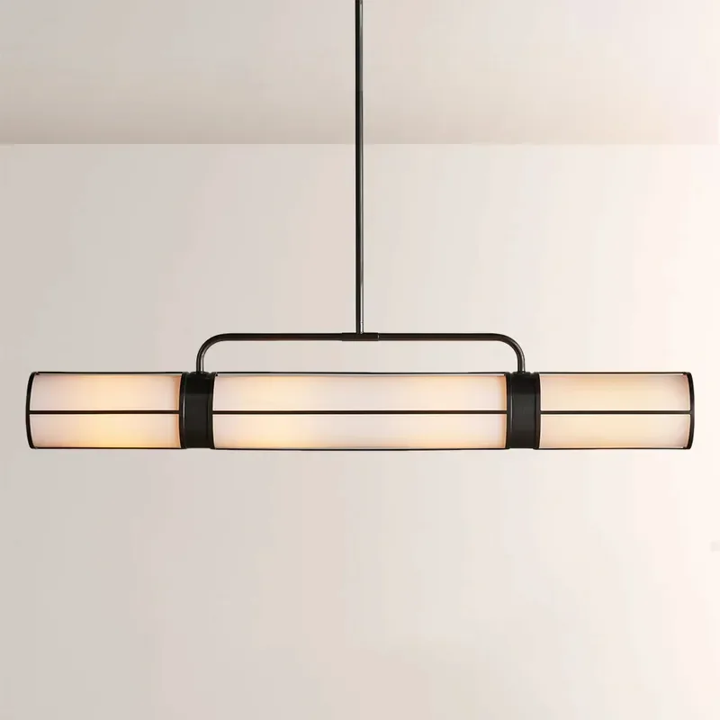 for Cross-border Retro American Chandelier Designer Restaurant Cafe Bar Counter Light Luxury Fabric Minimalist Long Medieval
