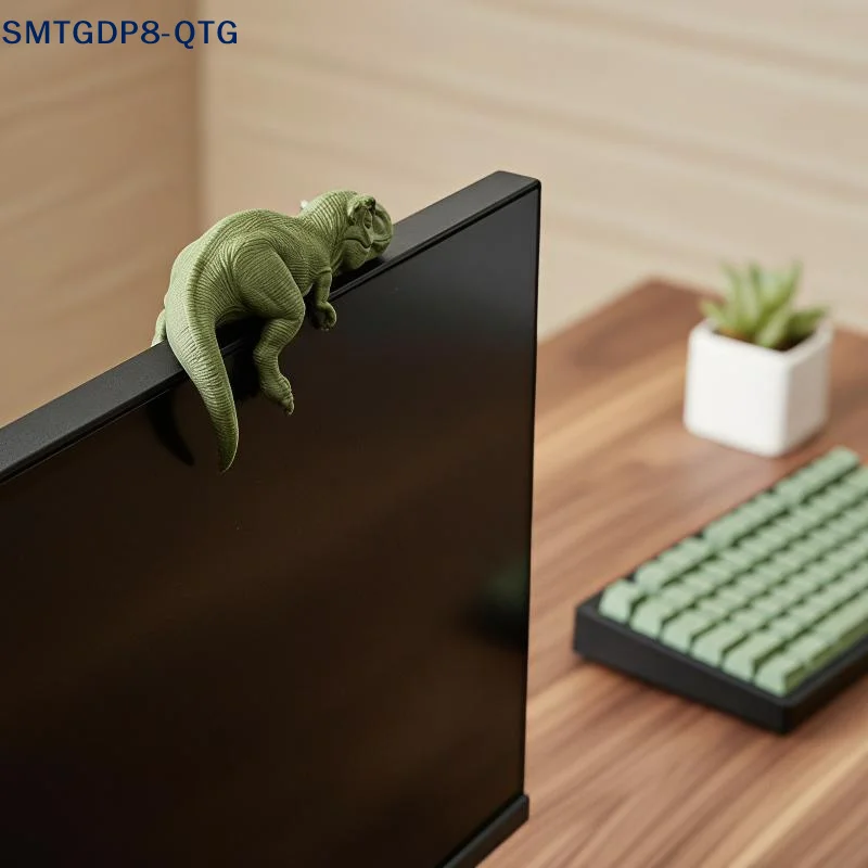 *Sleeping T-Rex Monitor Topper Figurines 3D Printed Mini Lazy Dinosaur Ornaments For Desk/Monitor/Shelf Cute Jurassic Dino Decor