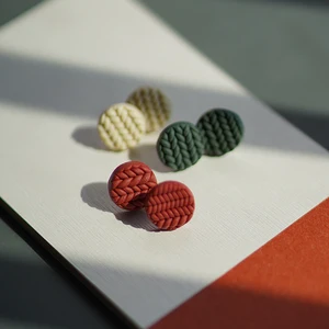 Polymers Tonmuster oszilliert Gelenkohrringe, handgefertigte bastelgeformte Blumenschmuck, Multi -Farben -Formen, Krone, Weihnachtsferien 10 Hauptverkaufsohrringe Ton - №9