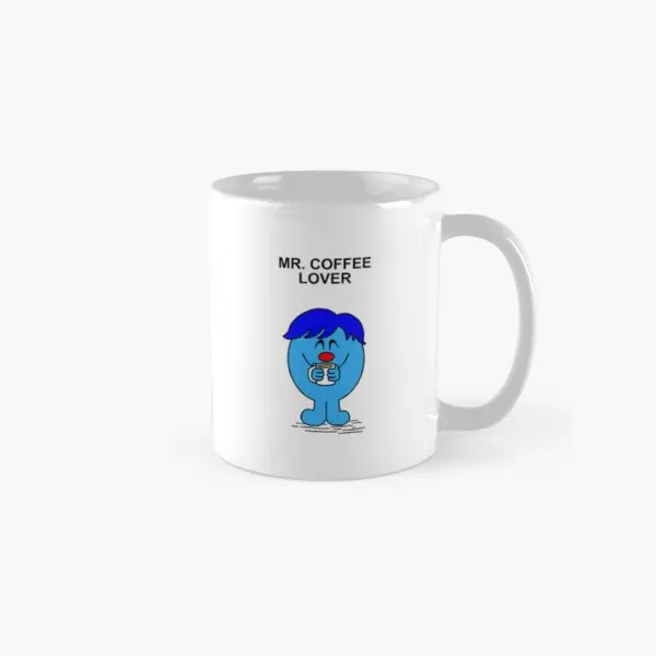 Mr Men Coffee Lover Classic  Mug Drinkware Design Cup Gifts Printed Tea Picture Photo Coffee Handle Round Image Simple