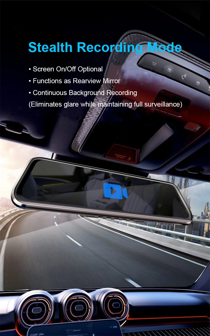 Streaming-Dashcam mit 4 Linsen, Voll-Touchscreen, App-Steuerung, 24-Stunden-Parkmodus, Nachtsicht, Bewegungserkennung, G-Sensor, Zeitraffereffekt, Privatsphäre-Aufzeichnung – Detail 11