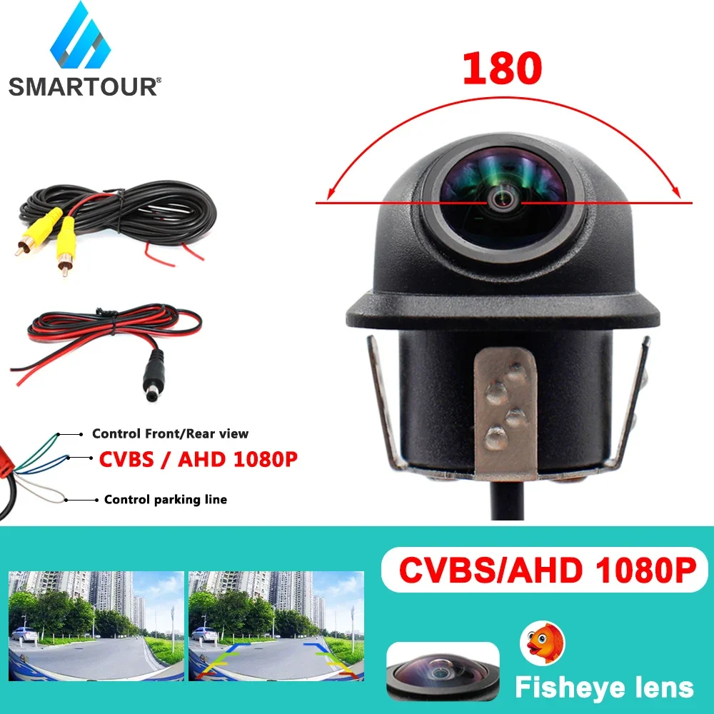 Smartour CCD Fisheye Lens Car Camera AHD 1080P Rear View Wide Angle Reversing Backup Camera HD Night Vision Auto Parking Assist image 3