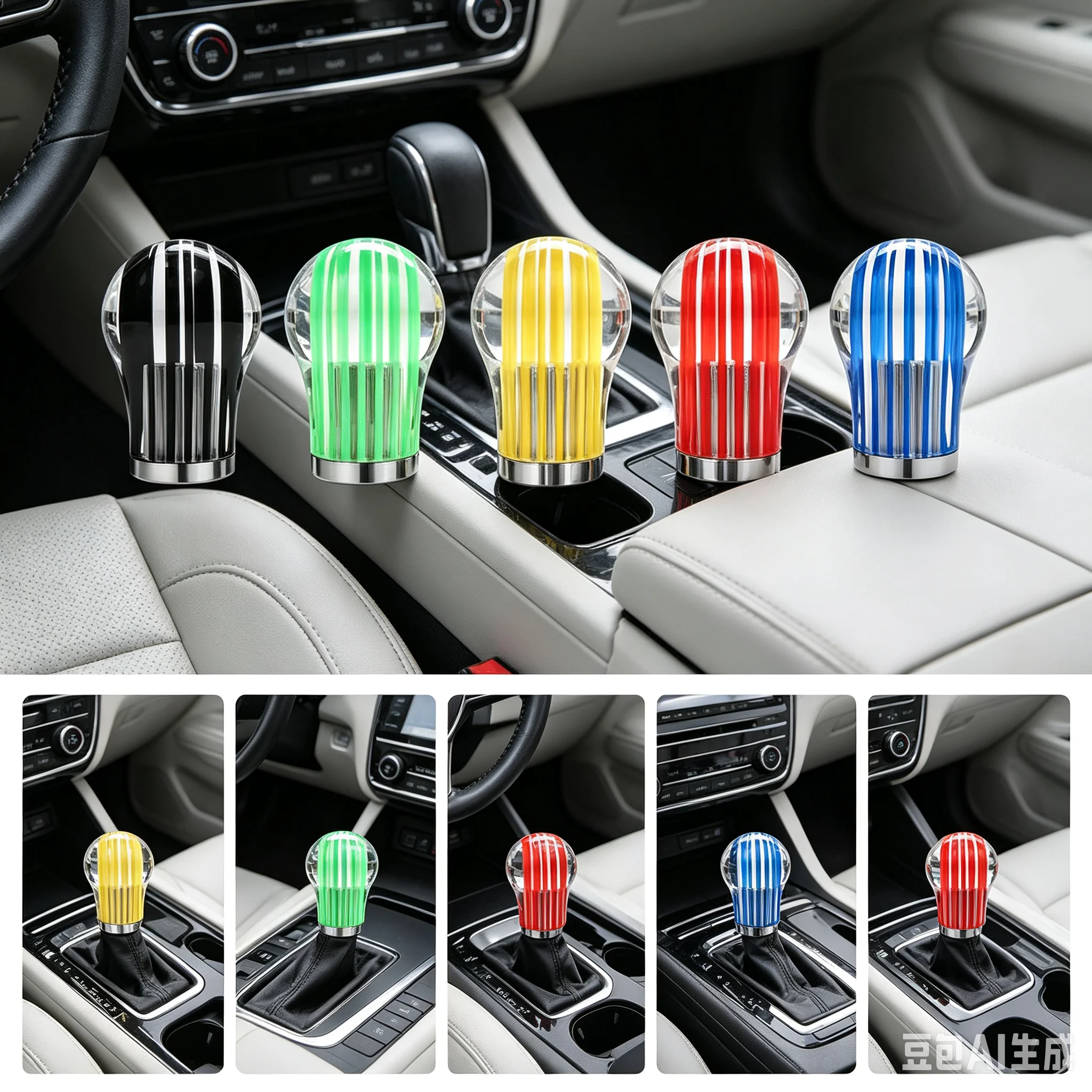 Universal Car Stitching Color Multicolor Gear Shift Knob Crystal Bubble Gear Shift Knob Colorful Shifter Lever Fit For Honda