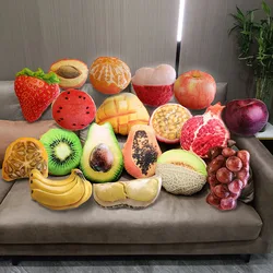 Simulation Fruits Plush Toy Kawaii Real Life Mango Strawberry Durian Kiwi Cantaloupe Grapes Avocados Stuffed Pillow Home Decor
