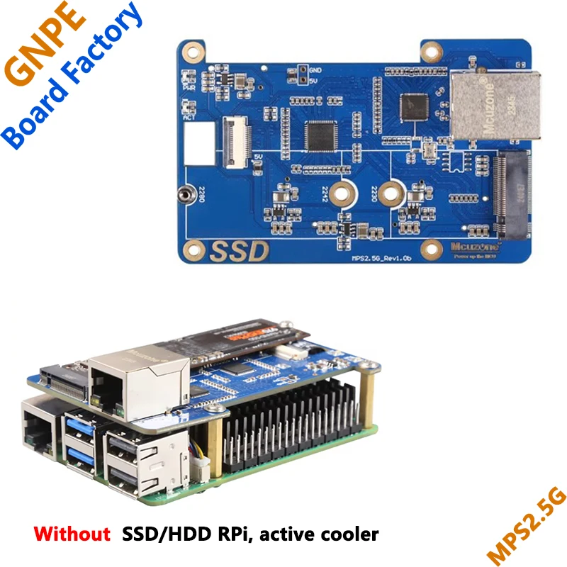 Topi Ethernet Raspberry PI, 5 MPS2.5G PCIE ke NVME SSD + 2.5G 2242 2280