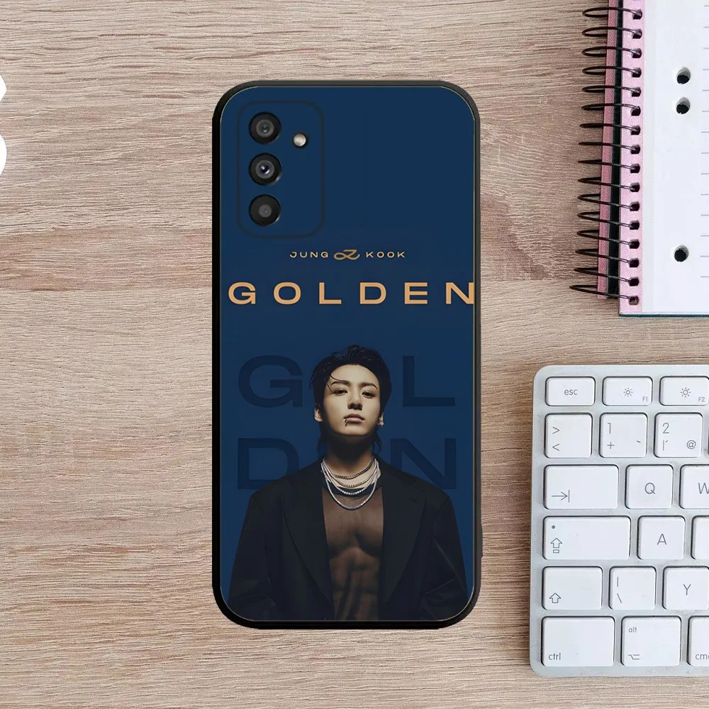 J-JungkookS Golden Phone Case For Samsung Galaxy A13,A21s,A22,A31,A32,A52,A53,A71,A80,A91 Soft Black Cover