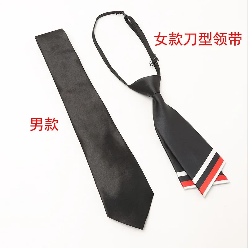 

Black Tie Men's Zipper Dress Lazy Men's Wedding Groom Fashion Korean Edition Business Knot Free Women