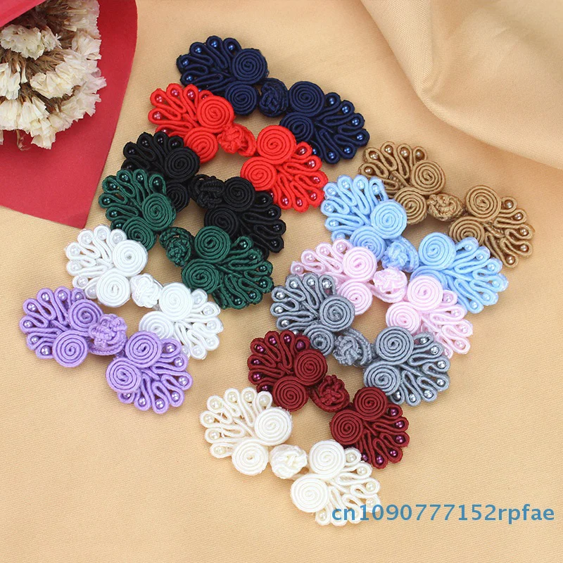 NN72~10 Pcs Nylon Buttons Chinese Knot Button Chinese Handmade Cheongsam Tang Suit Buttons Knot Fastener Closures