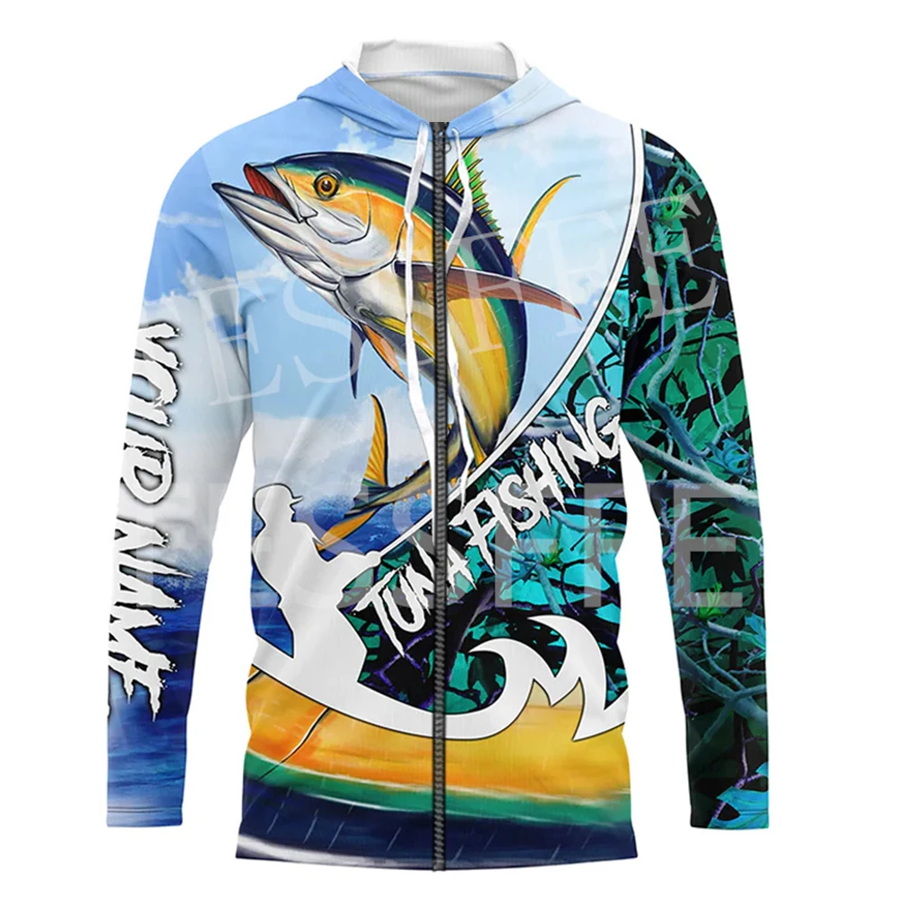 Custom Name Tuna Mahi Fishing Fisher Camo Tattoo Tracksuit Long Sleeves 3DPrint Pullover Harajuku Jacket Casual Funny Hoodies X4