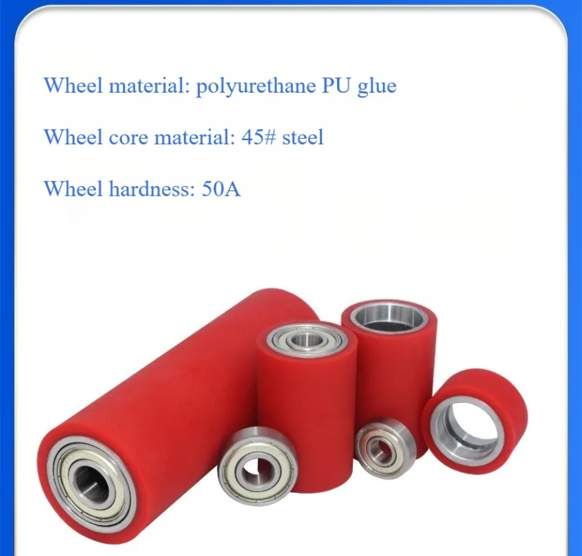 OD 15-35mm Polyurethane - Coated Wheels with PU Double - Bearing, Unpowered Rollers, Wear - Resistant Rubber Rolls